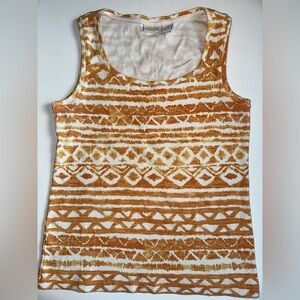 Chico’s Women’s Size 1 (M/8-10) Orange White Tank Top Cotton Blend